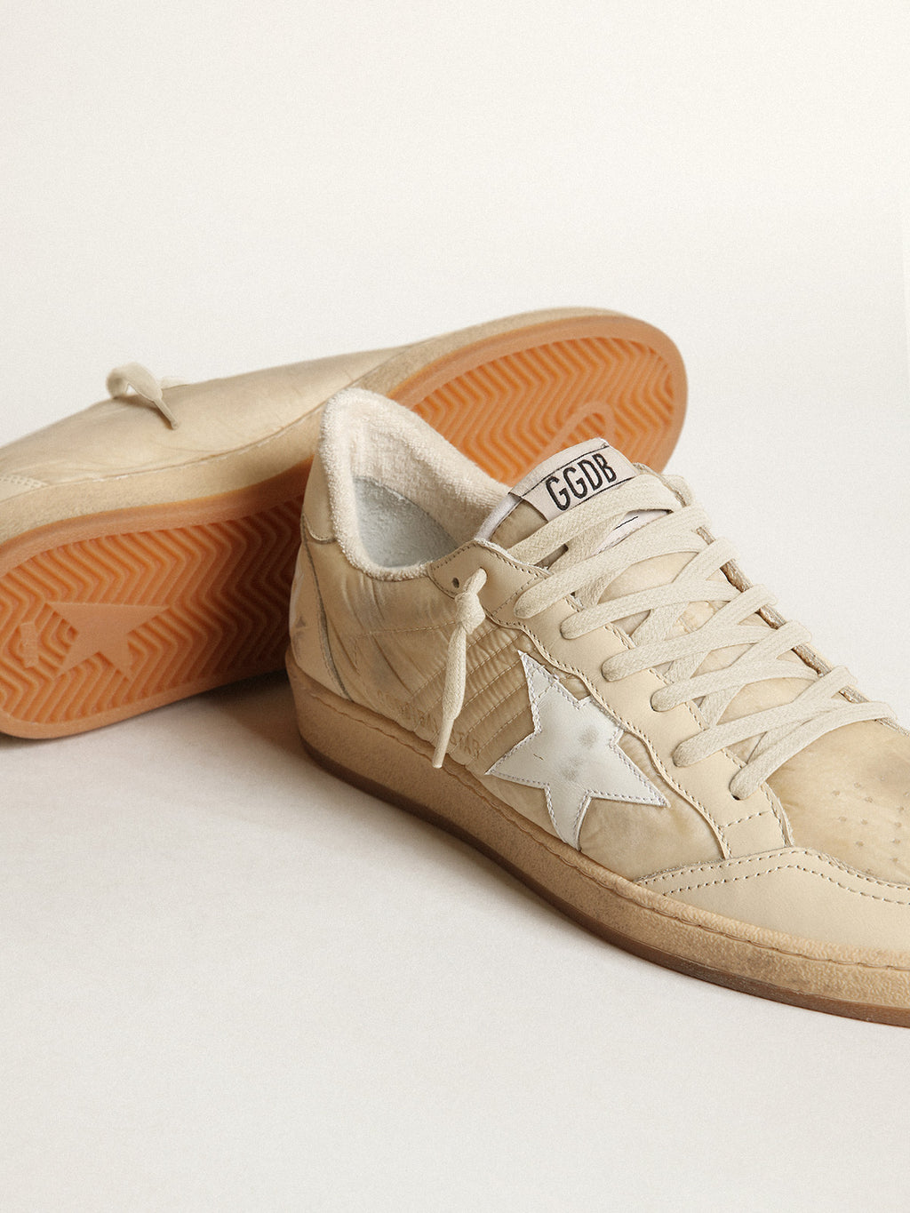 Men's Ball Star in white nylon with white star and heel tab| Golden Goose