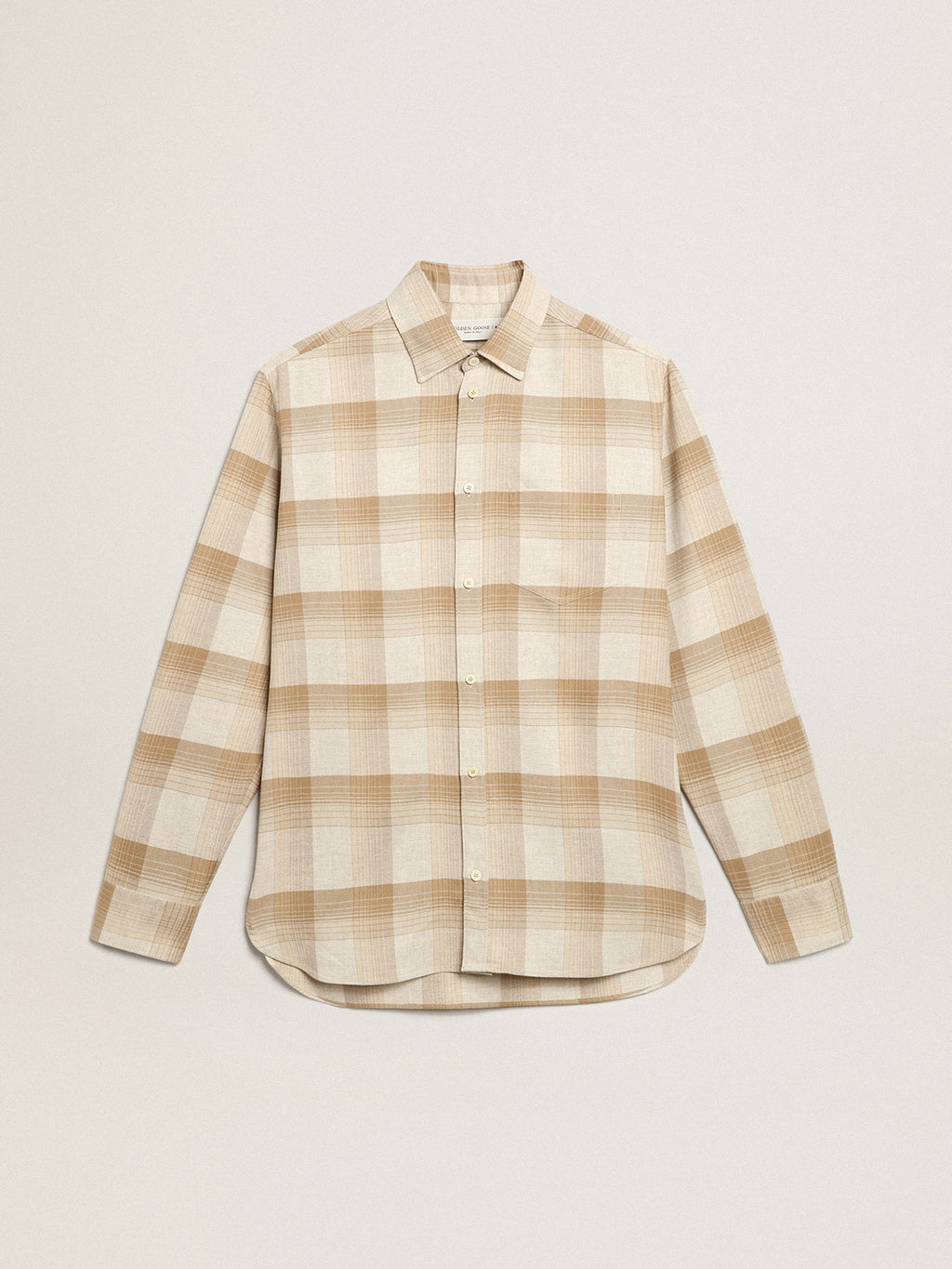 Pepper and dark sand slim-fit shirt| Golden Goose
