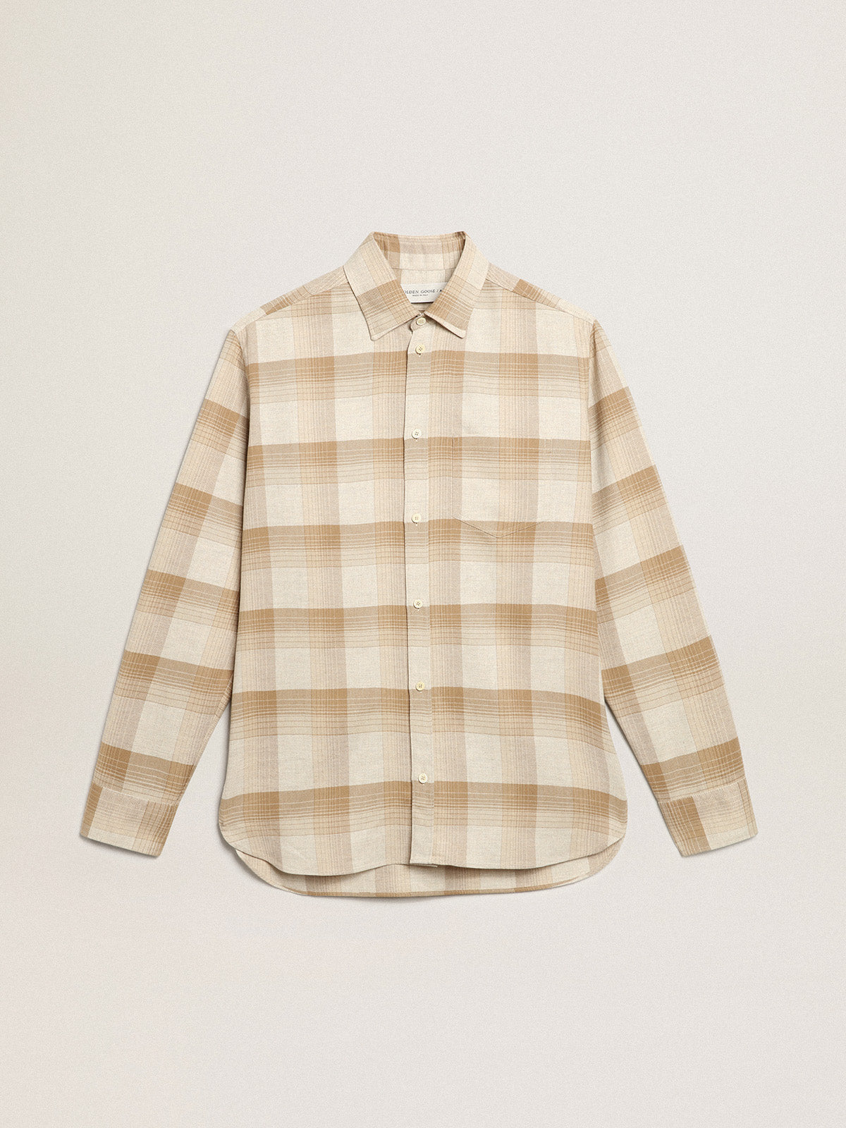 Pepper and dark sand slim-fit shirt| Golden Goose