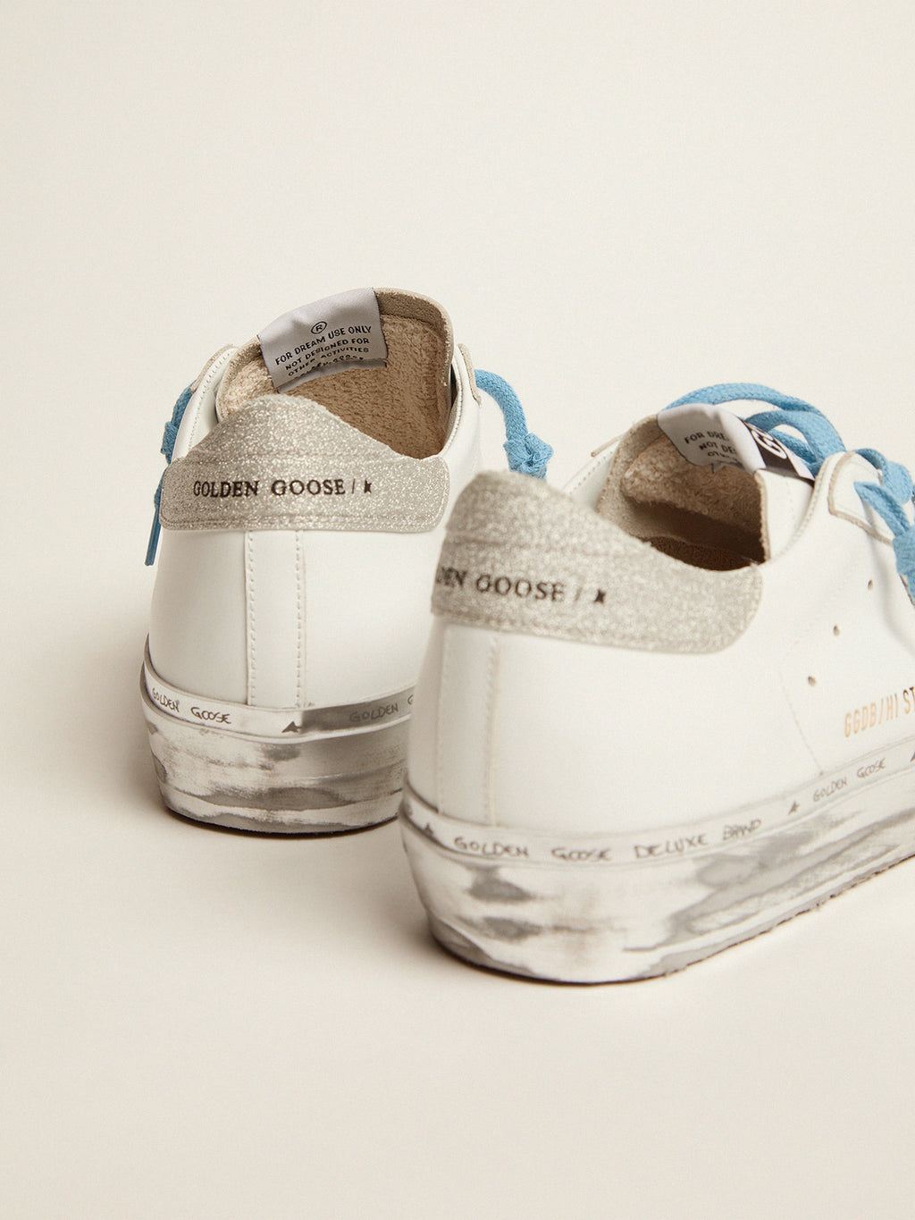 Hi Star sneakers with zebra-print pony skin star and glitter heel tab| Golden Goose
