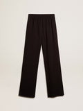 Women's black viscose joggers| Golden Goose