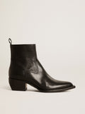Men's low Debbie boots in black leather| Golden Goose