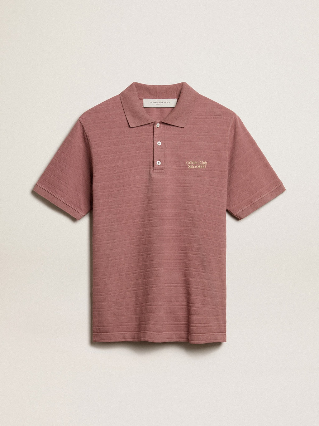 Taupe pink-colored cotton piquet polo shirt| Golden Goose