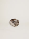 Men's signet ring in antique silver color| Golden Goose