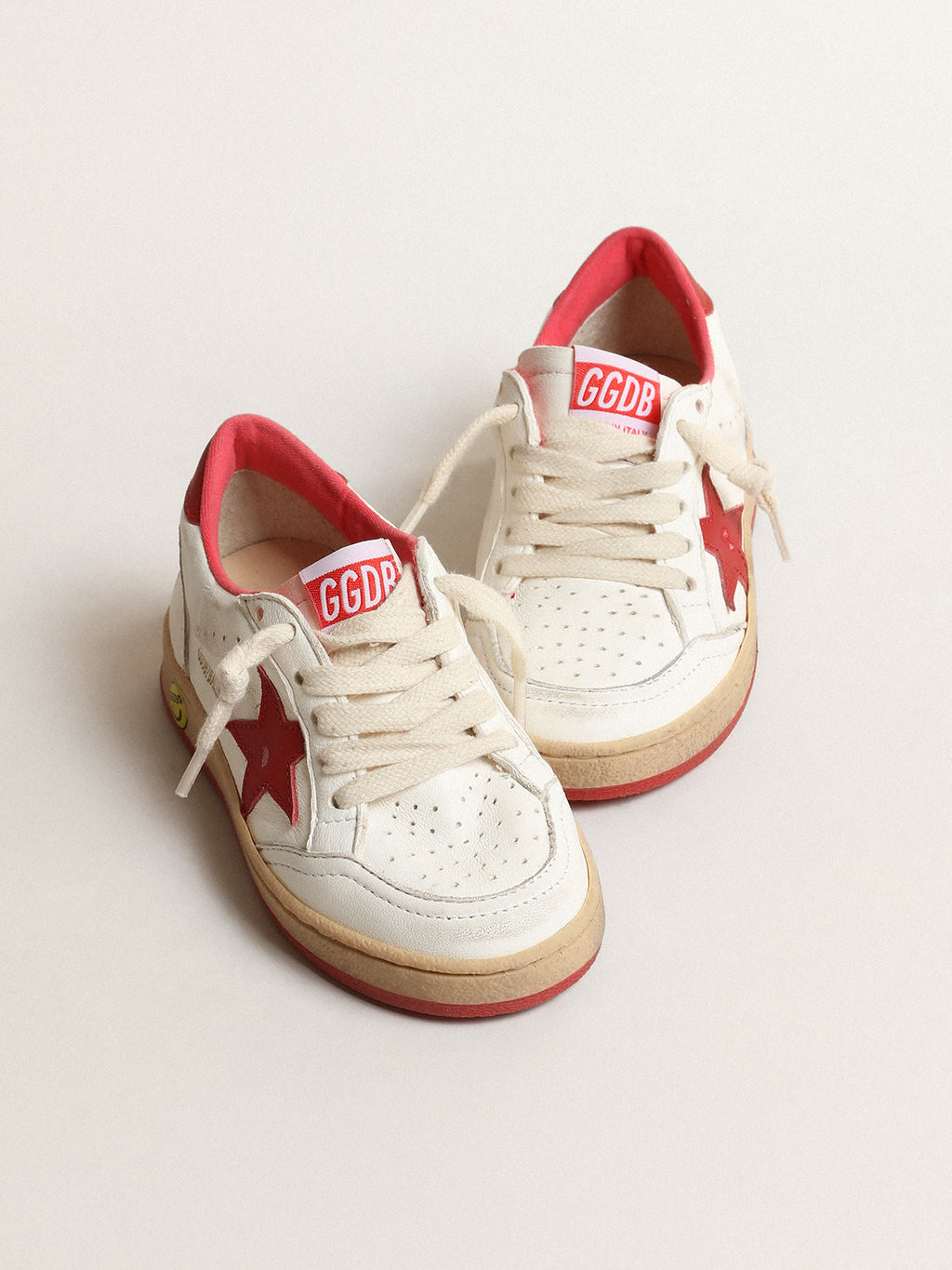 Ball Star Young in nappa with red leather star and heel tab| Golden Goose