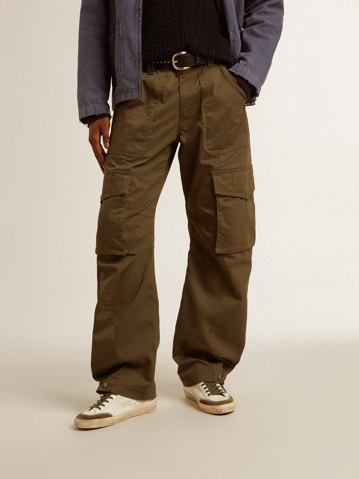 Olive green cargo pants| Golden Goose