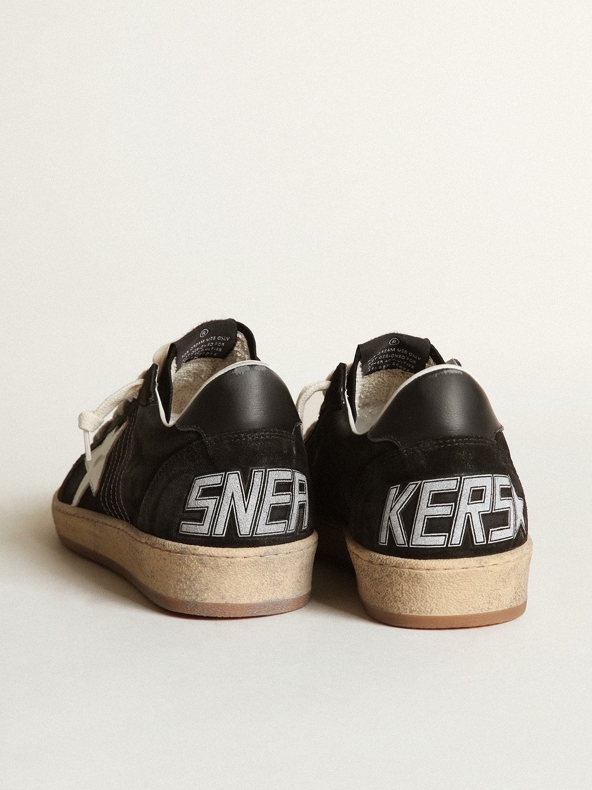 Women's Ball Star in black suede with white leather star| Golden Goose