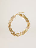 Antique gold-colored braided chain necklace with star-shaped clasp| Golden Goose