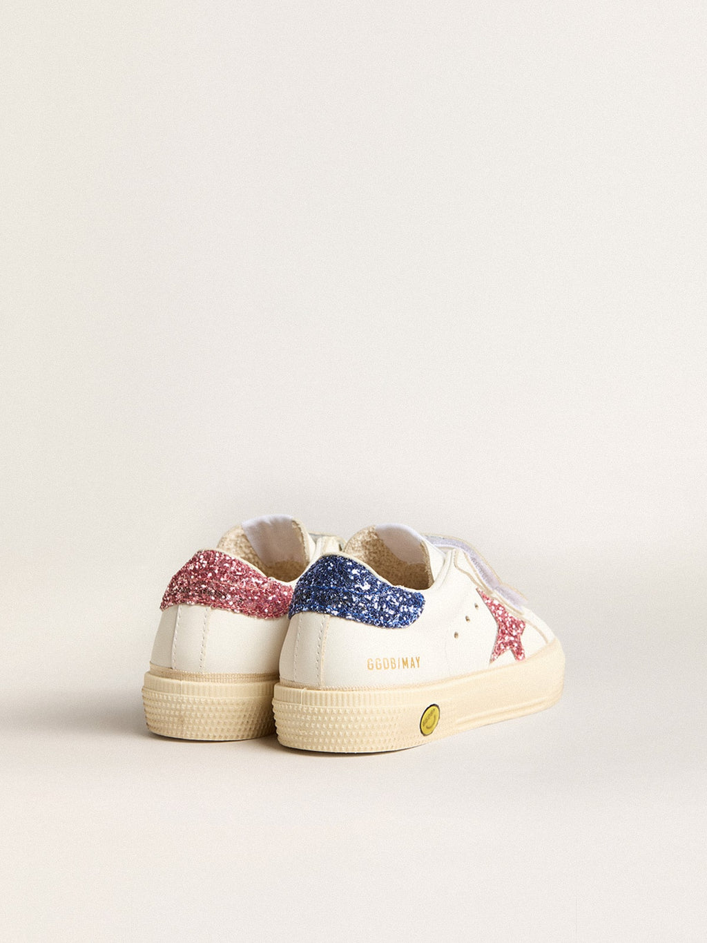Junior May School in leather with glitter star and heel tab| Golden Goose