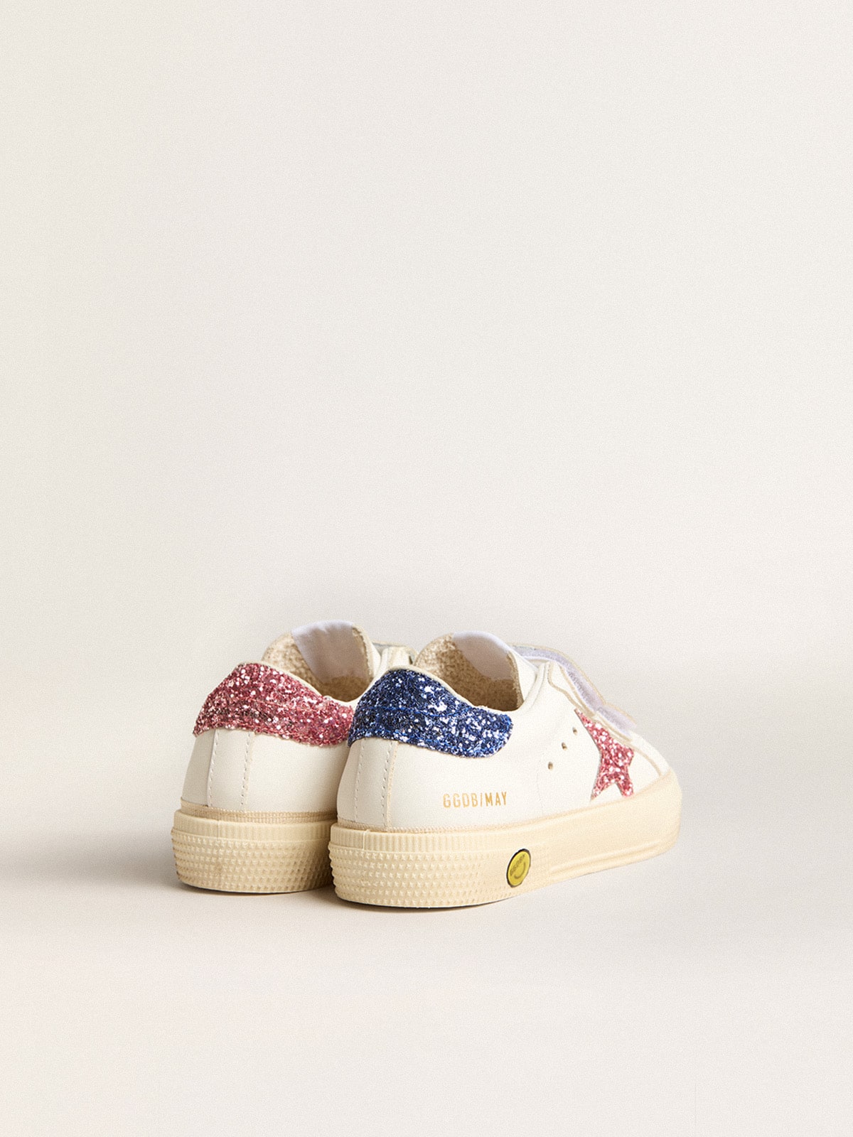Junior May School in leather with glitter star and heel tab| Golden Goose