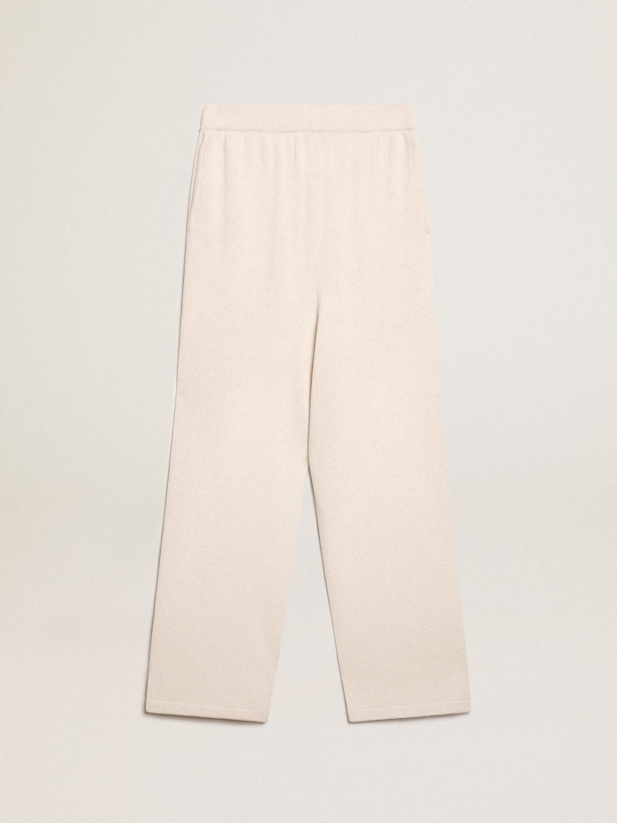 Natural white cashmere blend women's joggers| Golden Goose