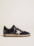 Men's Ball Star in dark blue suede with white nubuck star| Golden Goose