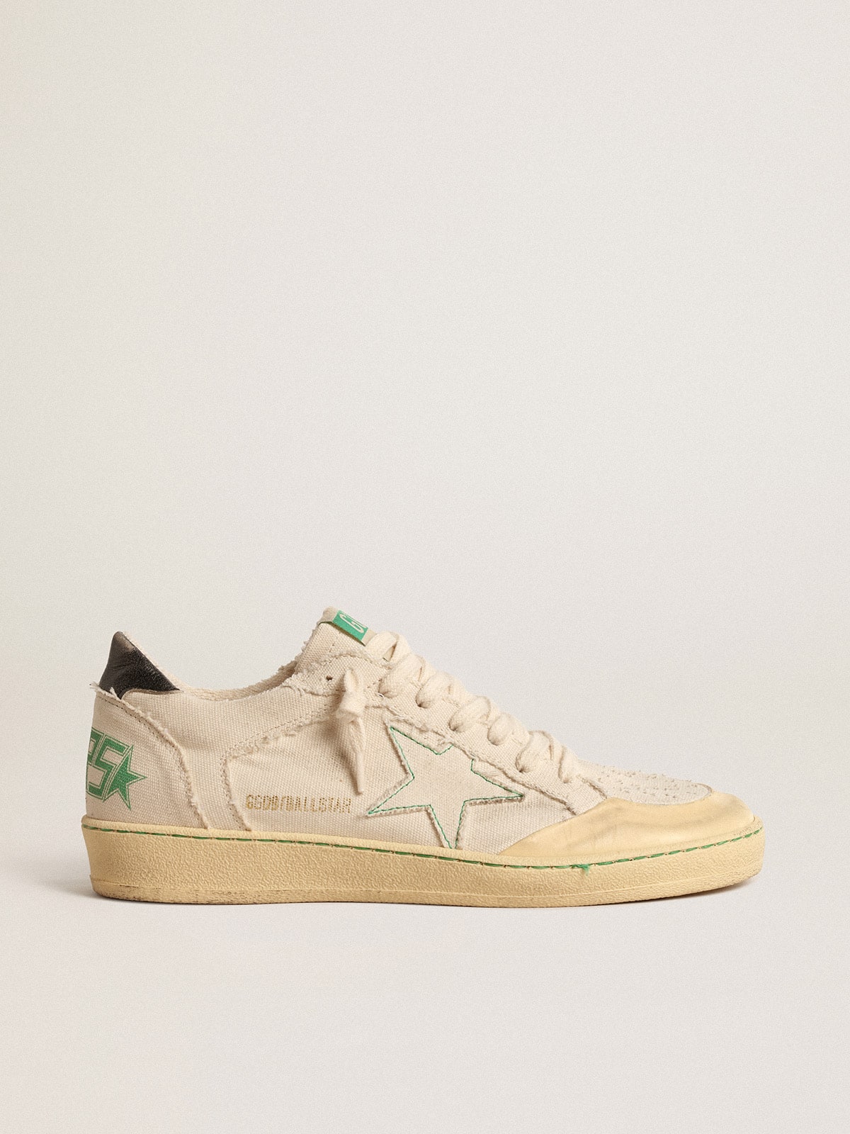 Ball Star LTD with vanilla canvas star and leather heel tab| Golden Goose