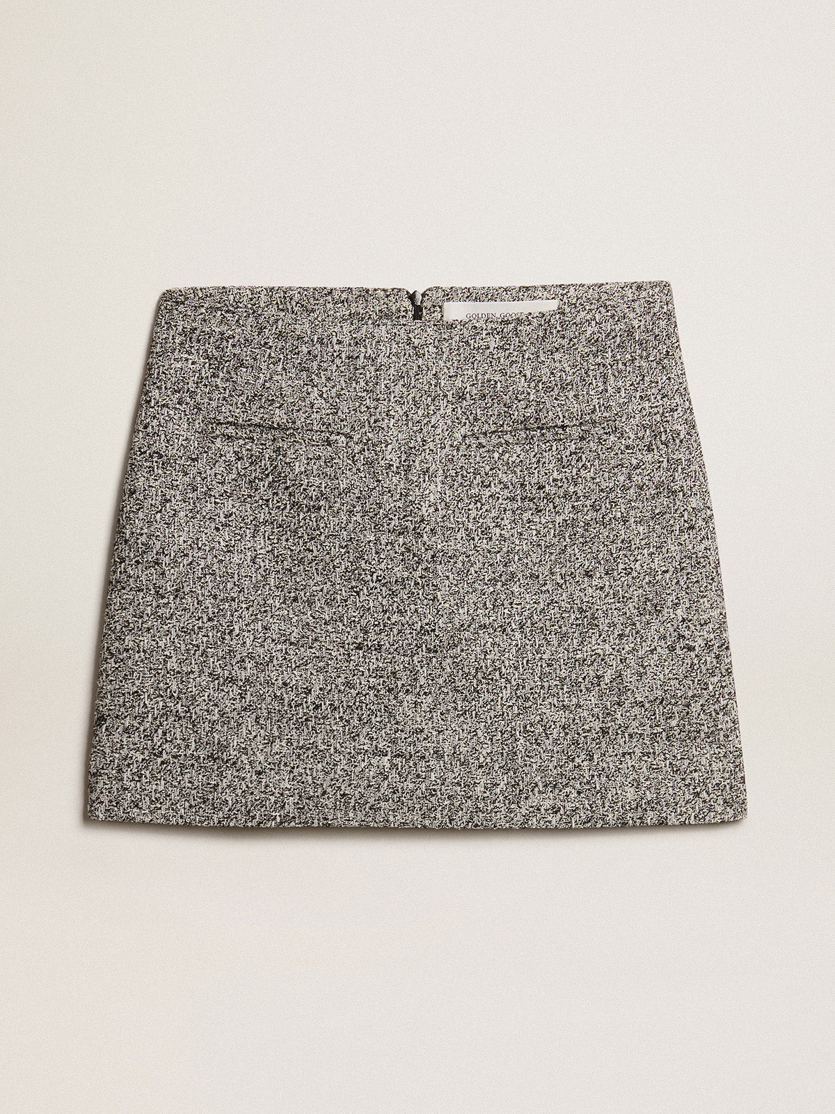 Miniskirt in black and white bouclé cotton| Golden Goose