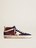 Mid Star in wine-red suede with white nappa star and flash| Golden Goose