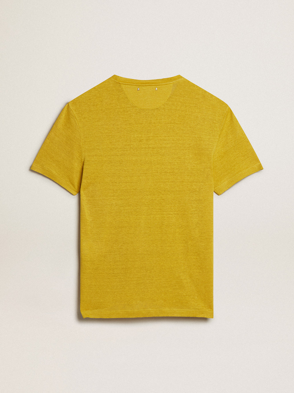 Men's T-shirt in maize-yellow linen| Golden Goose