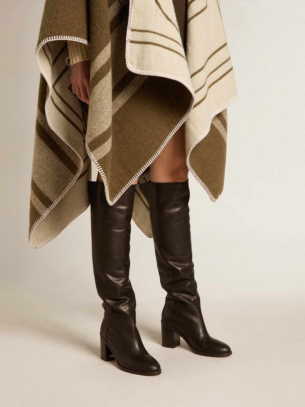 Vivienne knee-high boots in black leather| Golden Goose