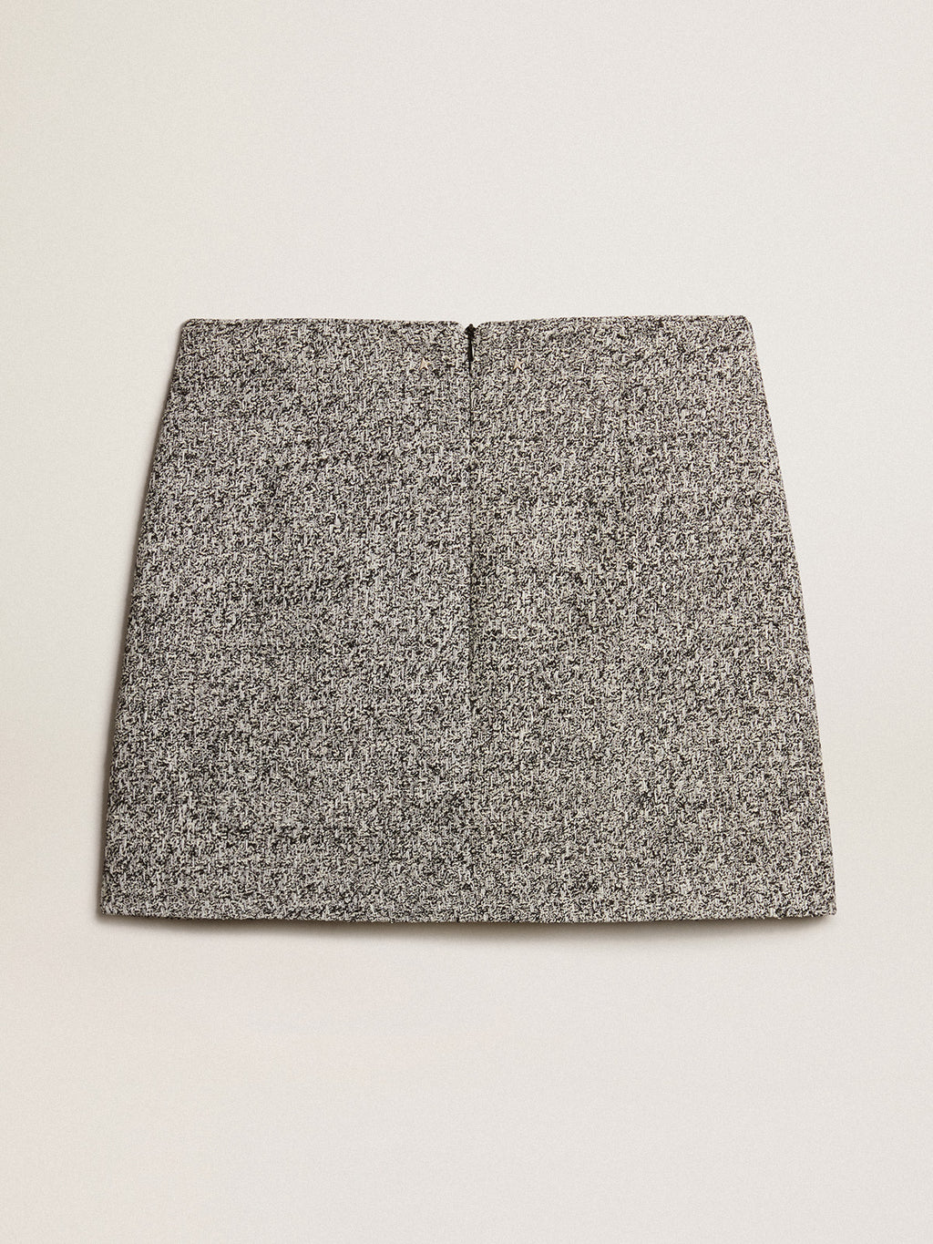 Miniskirt in black and white bouclé cotton| Golden Goose