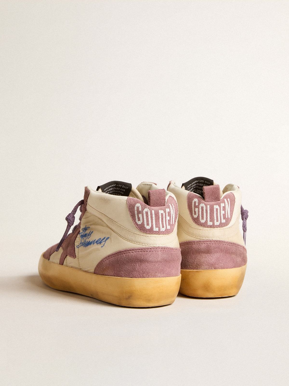 Women's Mid Star LAB in nylon and nappa with mauve suede star| Golden Goose