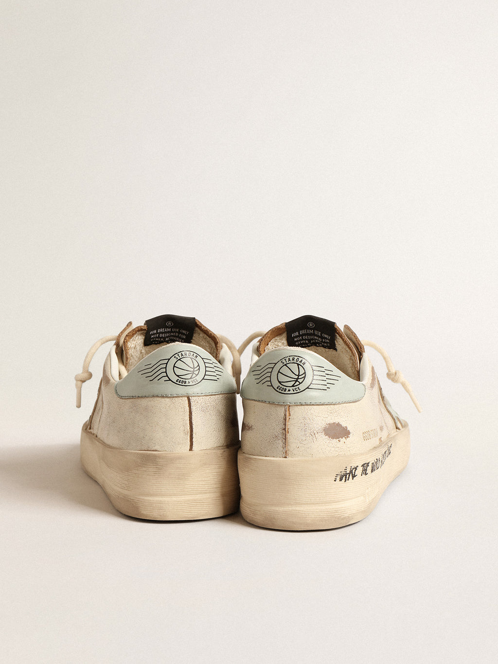 Stardan LTD with aqua-green nappa leather star and heel tab| Golden Goose