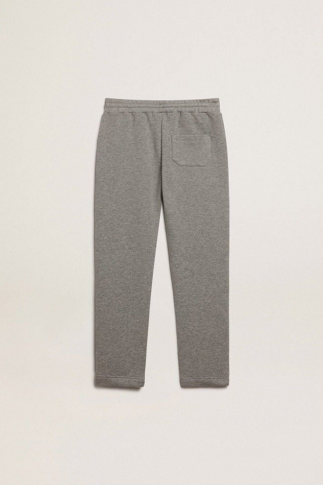 Gray joggers with printed logo| Golden Goose