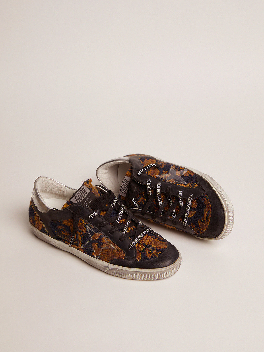 Women's Super-Star Penstar LAB sneakers in jacquard brocade with PVC star| Golden Goose