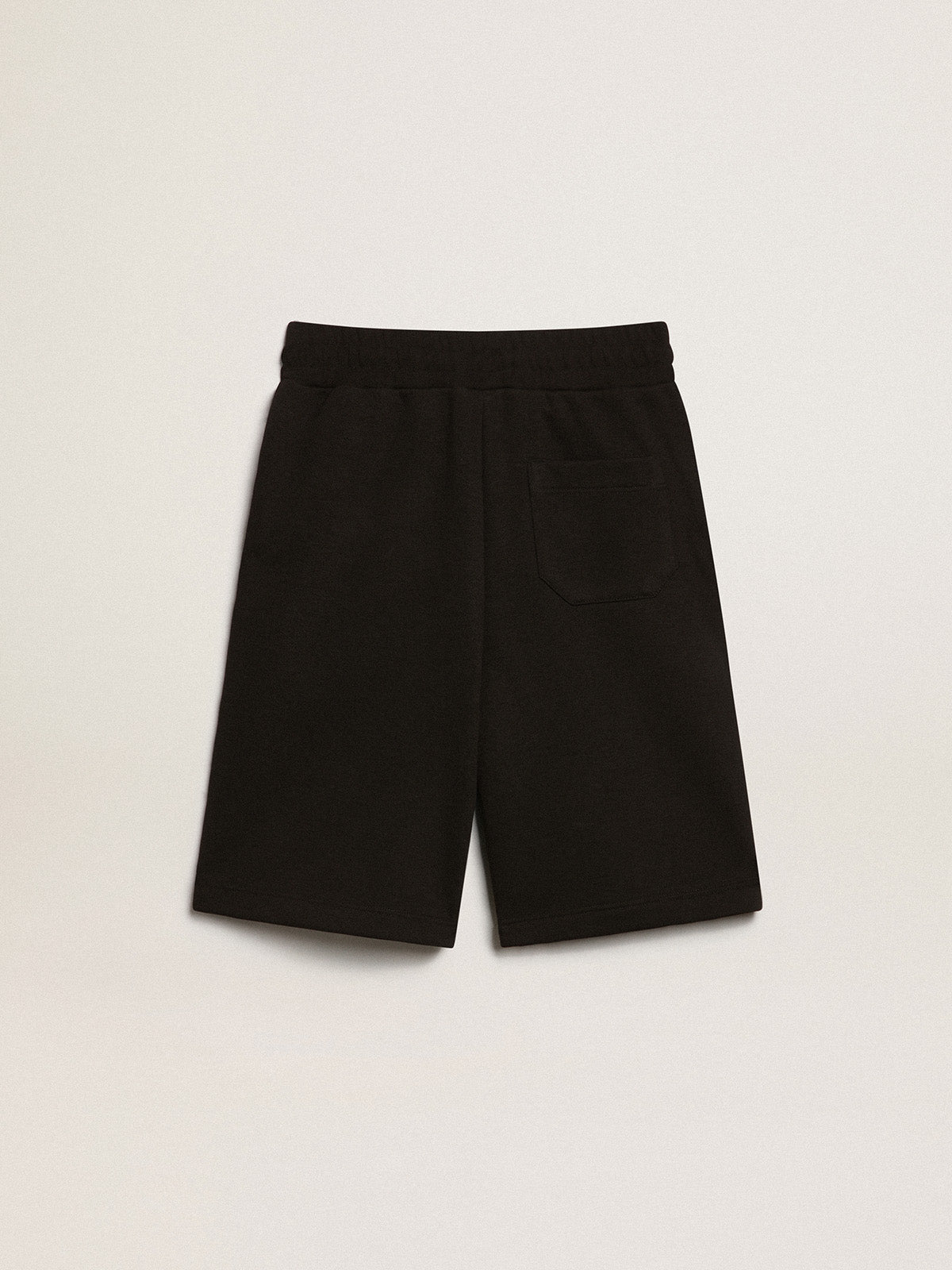 Boys' black Bermuda shorts with white stars| Golden Goose