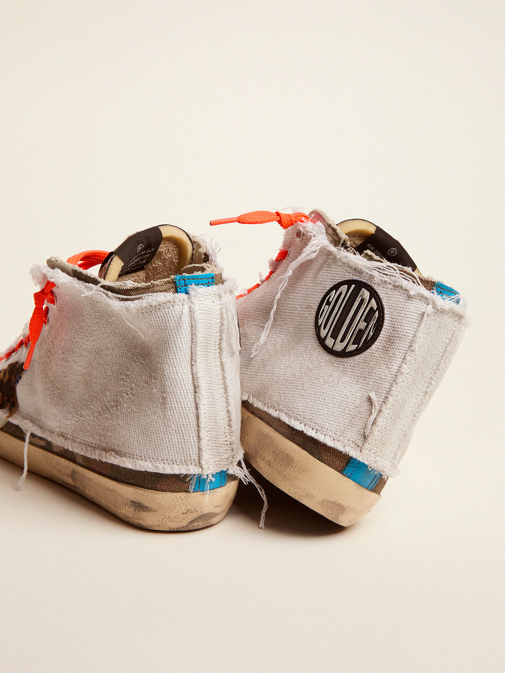 Women's Francy LAB sneakers with camouflage print and superimposed canvas| Golden Goose