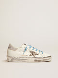 Hi Star sneakers with zebra-print pony skin star and glitter heel tab| Golden Goose