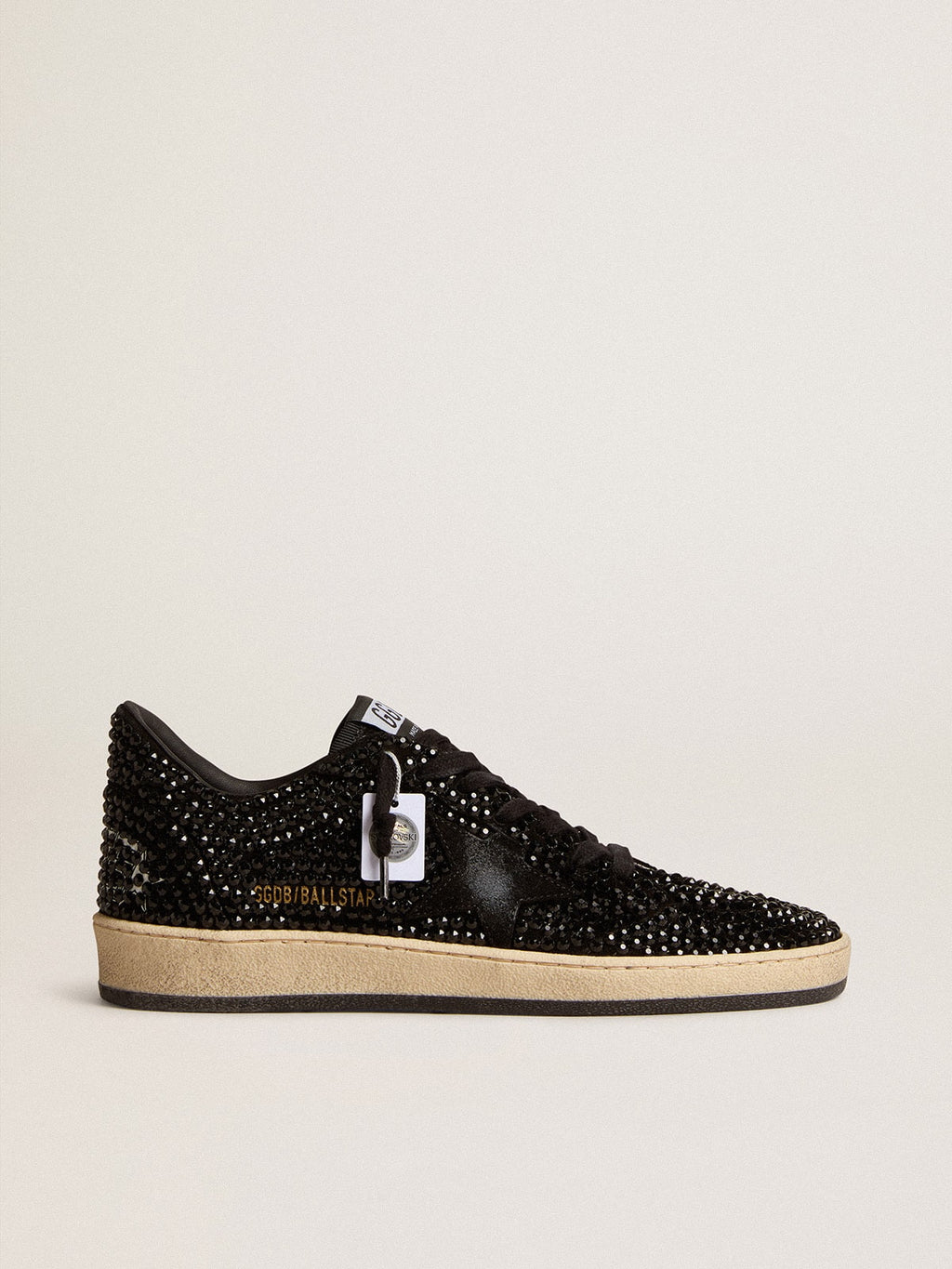 Ball Star in suede with black Swarovski crystals and black suede star| Golden Goose