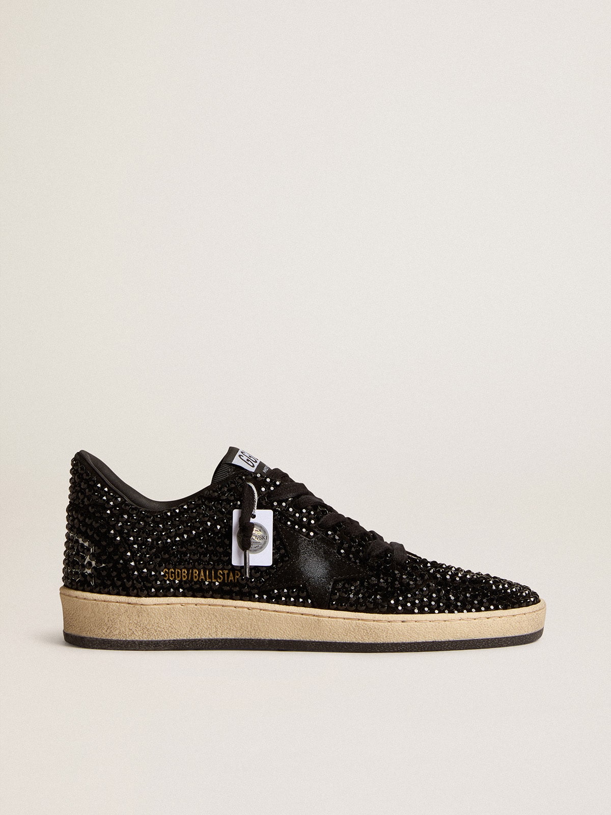 Ball Star in suede with black Swarovski crystals and black suede star| Golden Goose