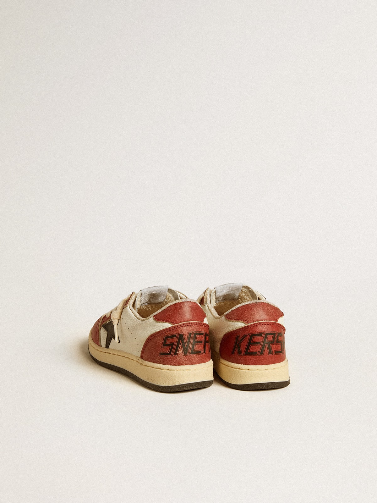Ball Star Young in nappa with black star and red leather inserts| Golden Goose