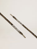 Beige leopard-print laces with contrasting white logo| Golden Goose