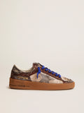 Women's Stardan LAB sneakers with brown glitter upper and black star| Golden Goose
