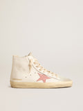 Francy in cream nappa with pink crocodile-print leather star| Golden Goose
