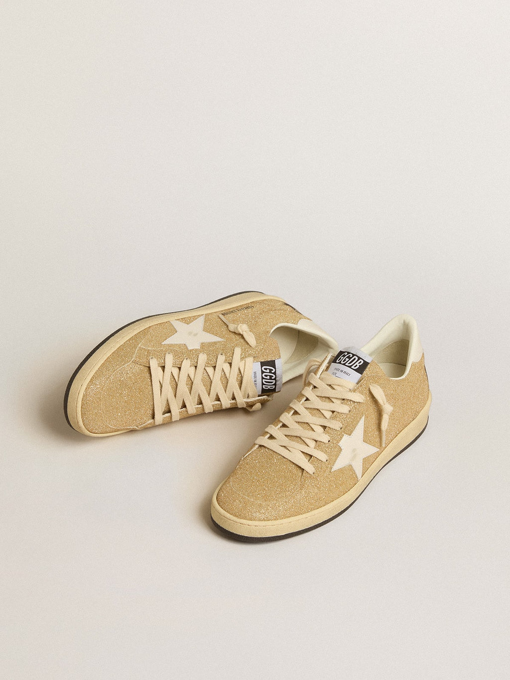 Ball Star in golden Swarovski crystals with milk-white leather star| Golden Goose