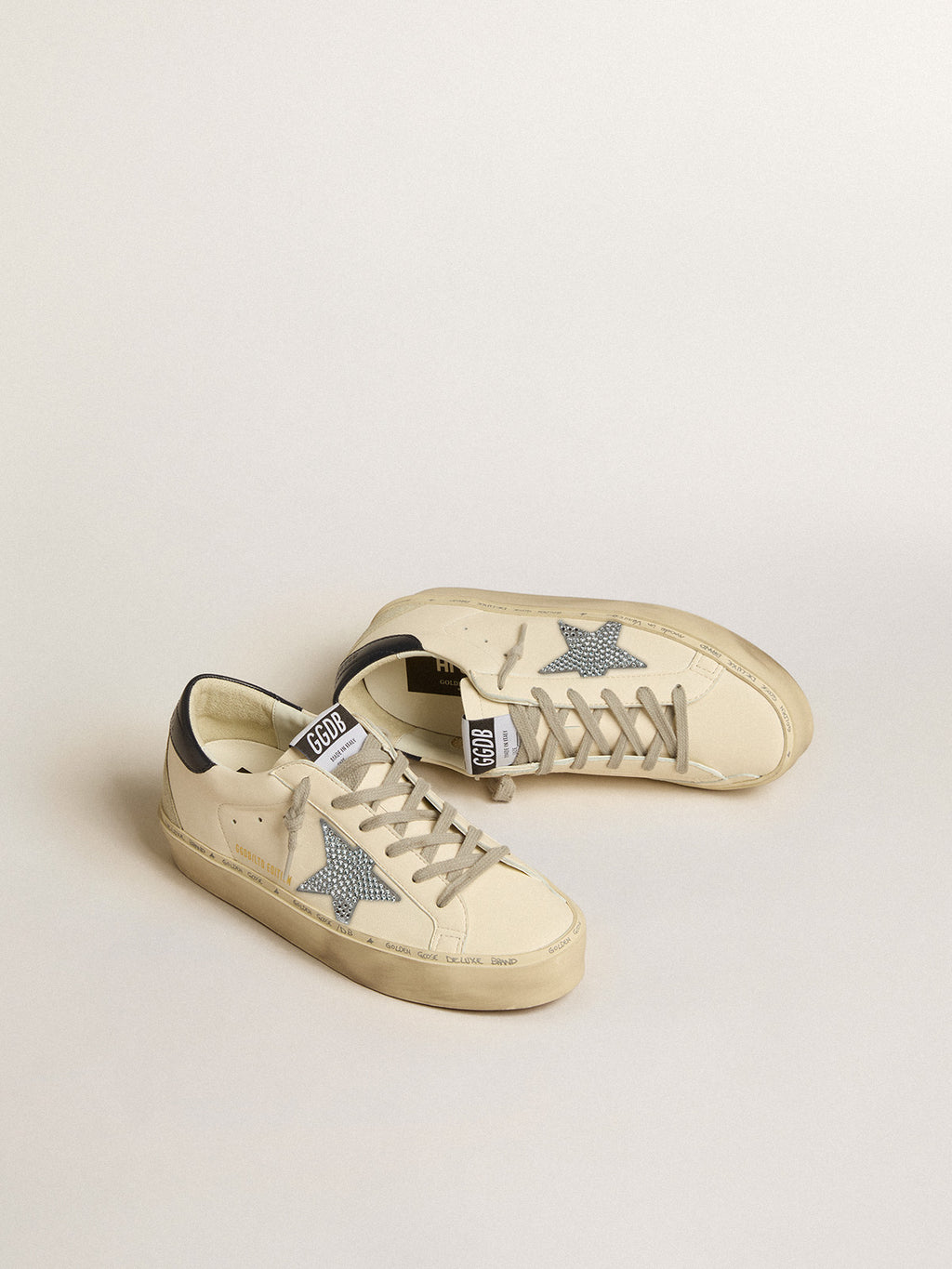 Hi Star LTD in nappa with crystal star and dark blue heel tab| Golden Goose