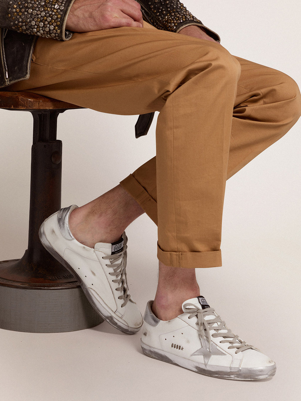Men's Super-Star with glitter star and heel tab| Golden Goose