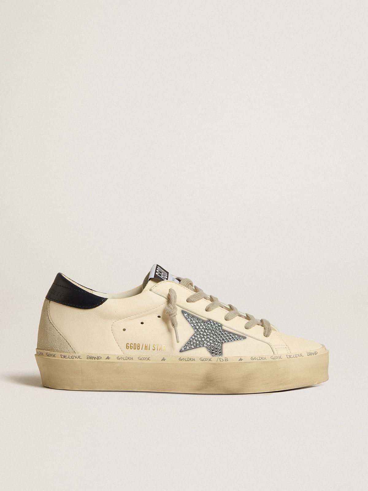 Hi Star in nappa with Swarovski crystal star and dark blue leather heel tab| Golden Goose