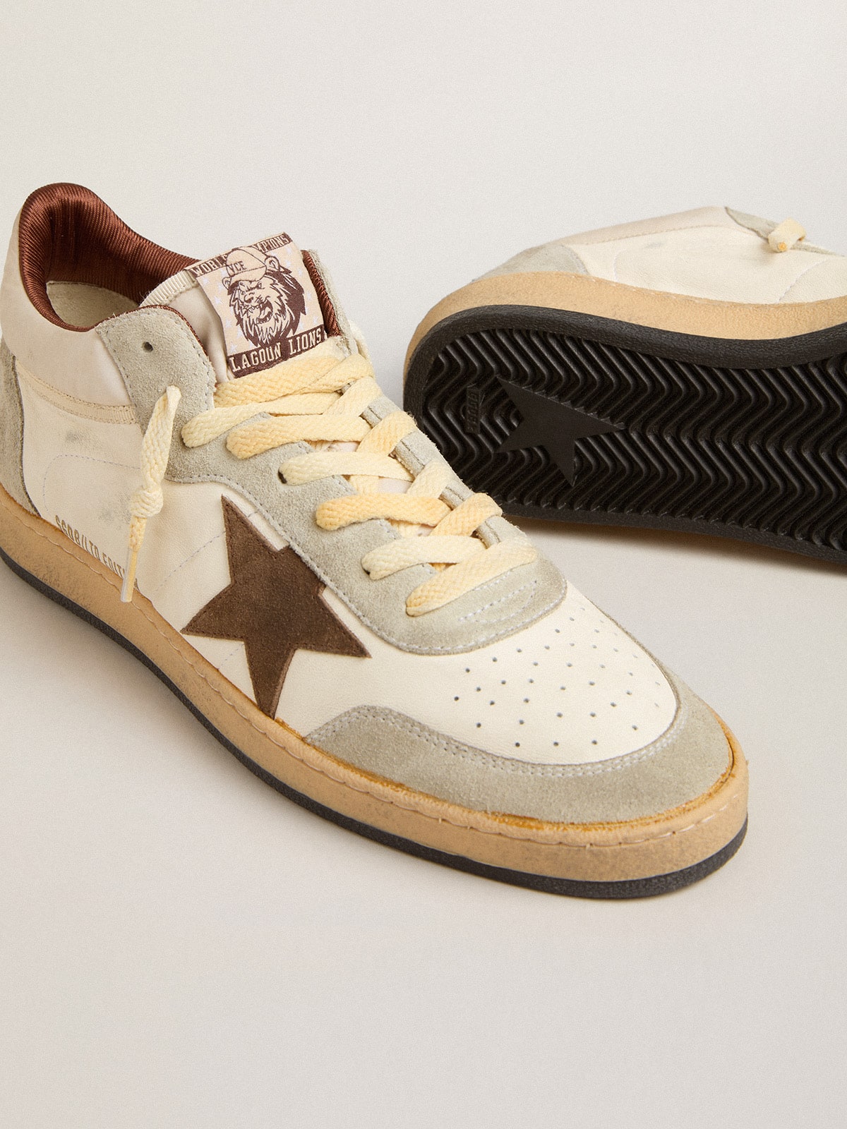 Ball Star LTD in nappa and nylon with suede star and inserts| Golden Goose