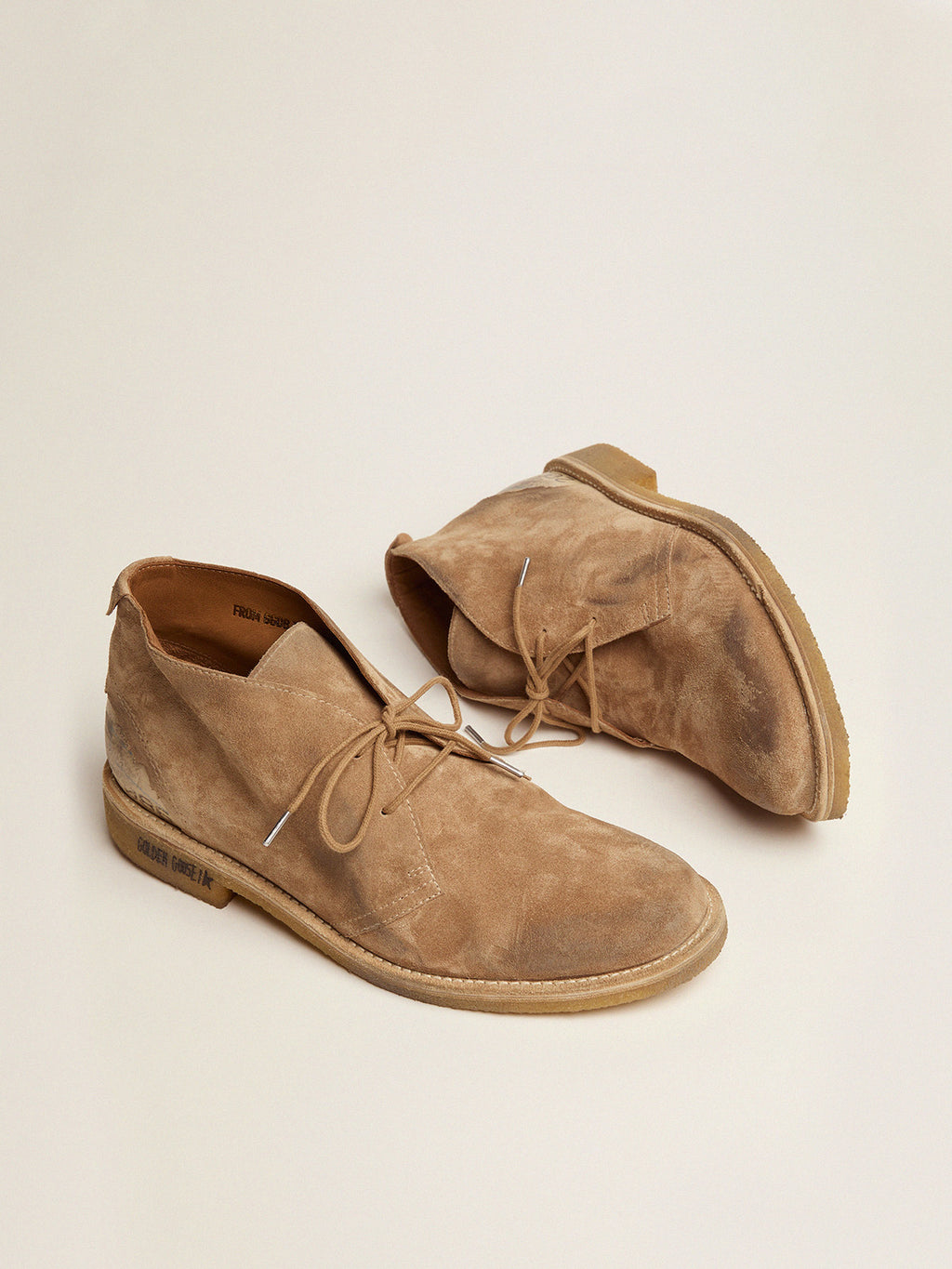 Noel ankle boots in caramel-colored suede| Golden Goose