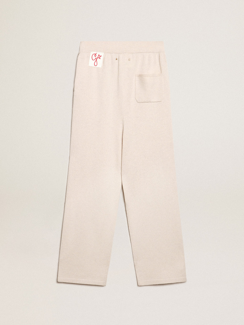 Natural white cashmere blend women's joggers| Golden Goose
