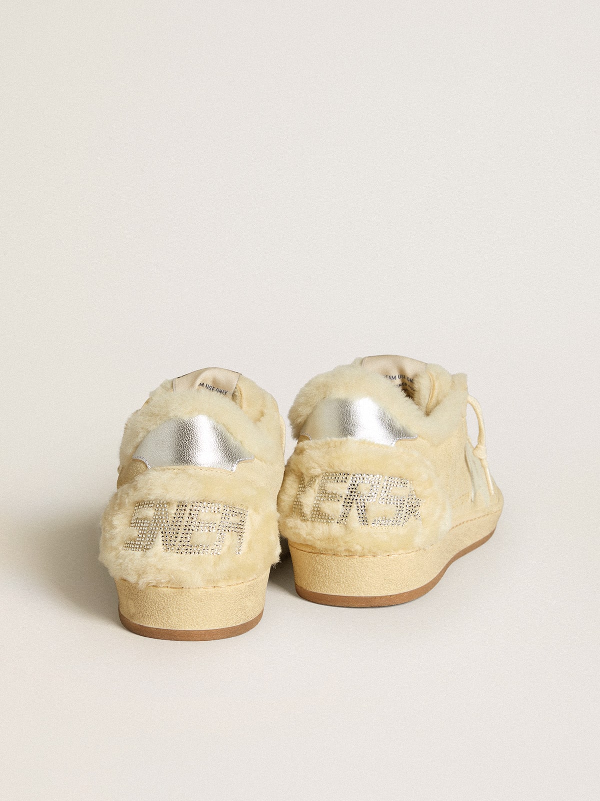 Ball Star LTD in suede and shearling with white patent leather star| Golden Goose