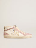 Mid Star with gold leather star and pink suede flash with pearls| Golden Goose
