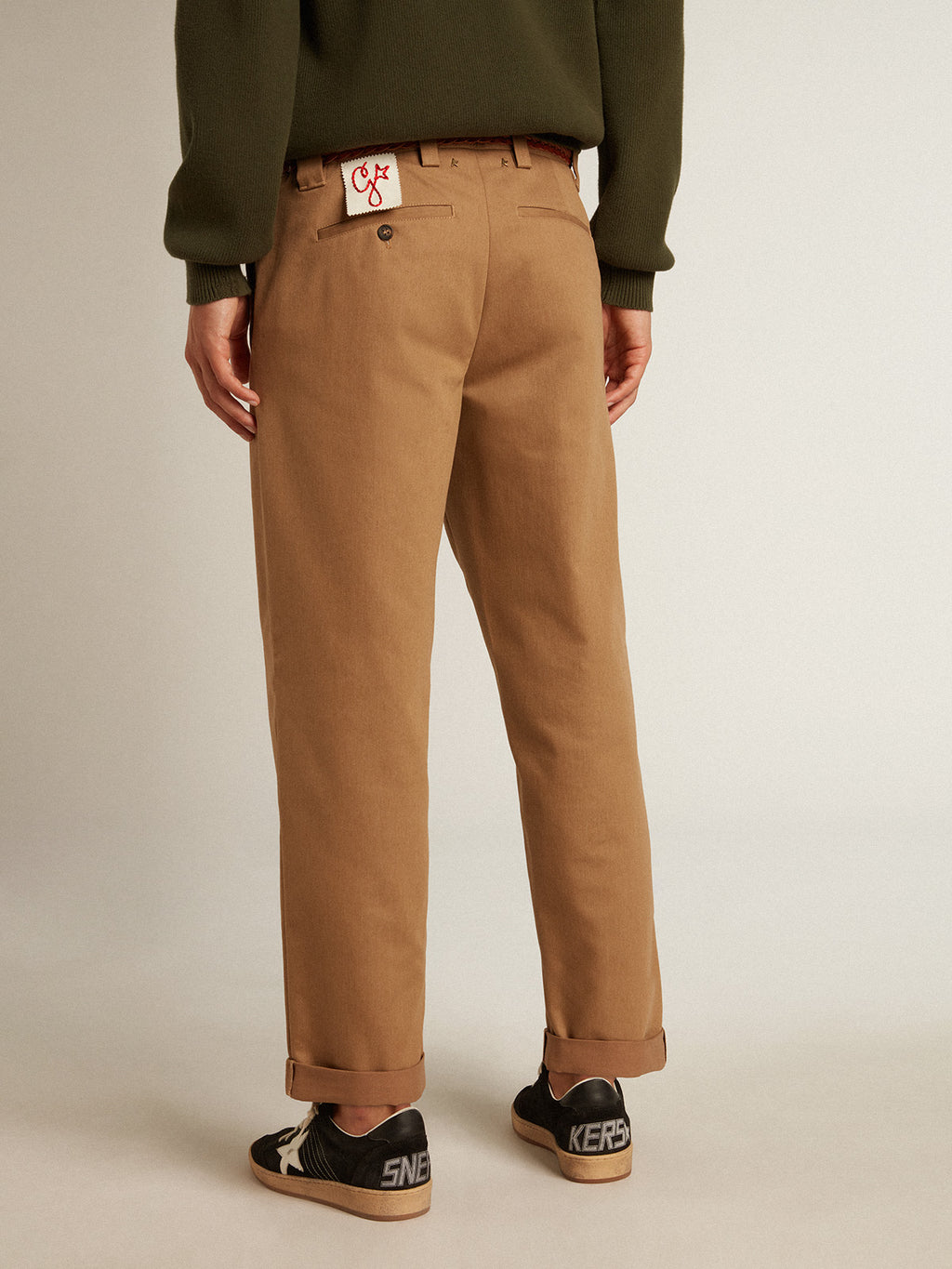 Beige khaki Golden Collection chinos| Golden Goose