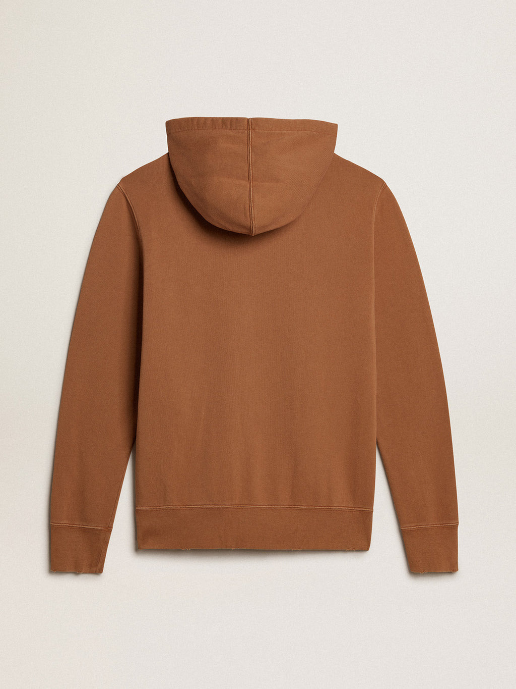 Malt-colored cotton sweatshirt with hood| Golden Goose