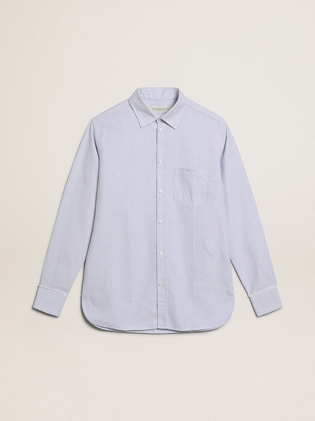 Men's shirt with narrow stripes| Golden Goose